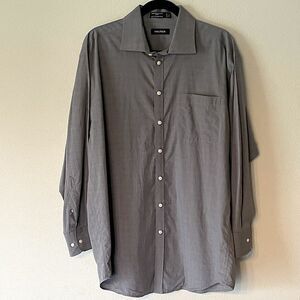 Nautical Men’s Gray Button Down Dress Shirt. Size Large (16.5-32/33).